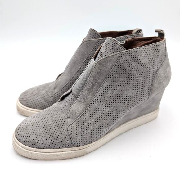 Linea Paolo Anna Designer Wedge Sneaker Bootie Women's Rock Suede Size US9M - Picture 1 of 13